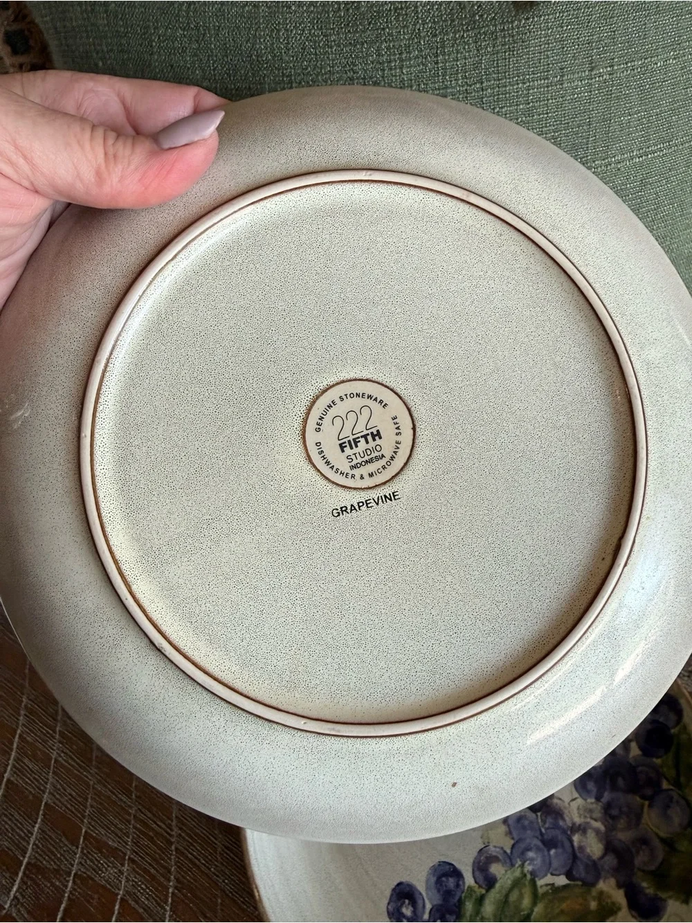 222 Fifth Studio Grapevine Putty Bread and Butter / Appetizer Plates.set of 3